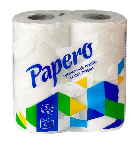 Туалетний папір целюлозний "Papero" 3 ш. 4 р.